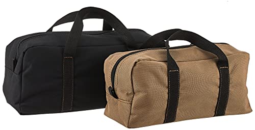CLC Custom Leathercraft 1165 Large BigMouth Bag, 22 Pocket & CLC 1107 2 Pack Medium and Large Utility Tote Bag Combo,Black/Beige