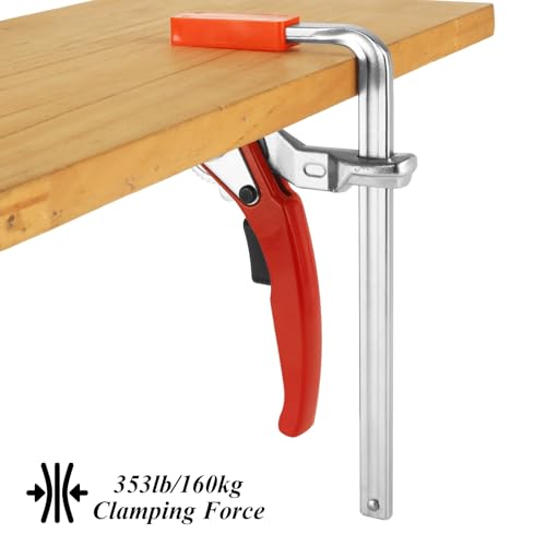 LANIAKEA 2PCS Ratcheting Table Clamp Quick Bar Clamp with 0~6" Clamping Range Ratchet Guide Rail F Clamp for MFT Table and Guide Rail System