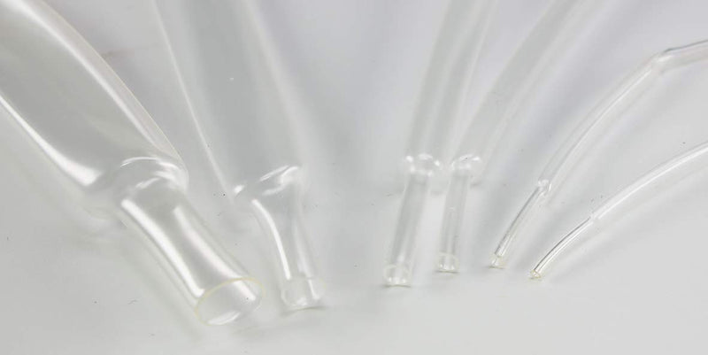 Heat shrink tube assortment 100 pieces I shrink ratio 2:1 I 10cm long I 6 sizes I transparent