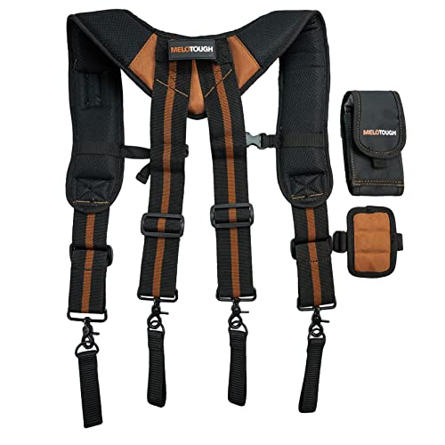 MELOTOUGH 1 Pack Magnetic Suspenders Tool Belt Suspenders & 1 Pack Tool Holster Cordless Drill Holster