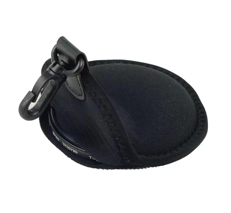 2 Pack Lens Filter Pouch Mini Storage Bag Sleeve Protective Case with Keychain Hook 2 Pockets For Camera CPL MC UV ND 25mm-72mm 43mm 46mm 49mm 52mm 55mm 58mm 62mm 67mm