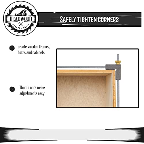 DCT Picture Photo Framing Miter Joint Clamp – Rods, Couplers, Thumb Nuts, and Corners – Woodworking Frame, Box, Cabinet