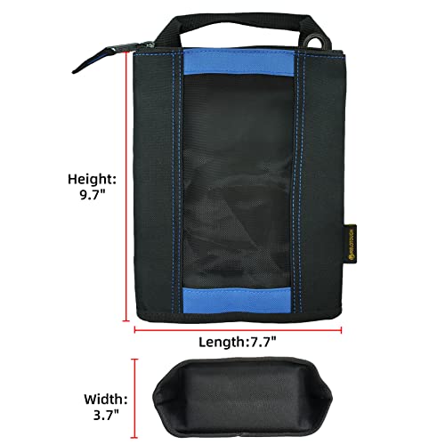 MELOTOUGH Multi Small Tool Pouch Small Tool Bag Zipper Bag Zipper Pouches + Utility Canvas Zipper Tool Bag - Fastener Bag Heavy Duty Mesh Window, Hanging Grommets