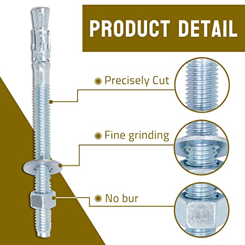 Concrete Anchors, 1/2" x 5-1/2" Stone Expansion Anchor for Blocks 1/2" x 5-1/2"