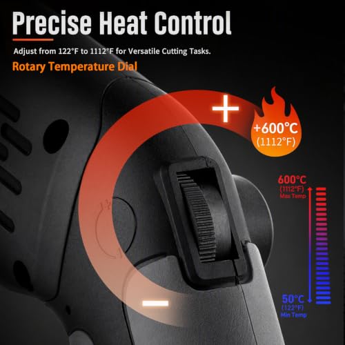 300W Hot Knife Foam Cutter, 600°C Fast Heat, With 4 Blades, Active Cooling Black
