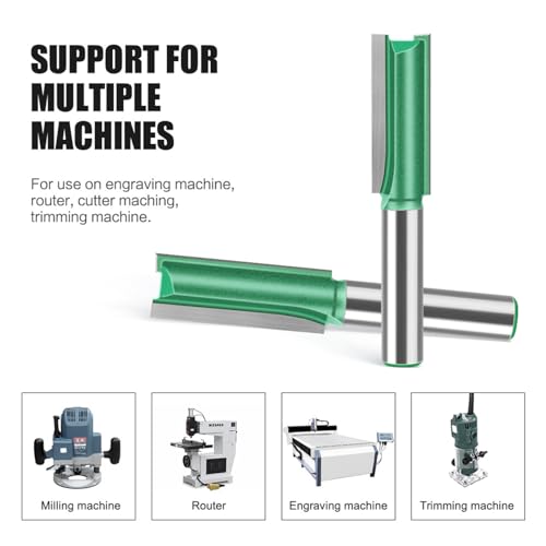 20 PCS Straight Router Bit Set 8mm Shank,Double Flute Woodworking Milling Cutter Router Bit Sets 3mm to 25mm Cut Diameter Cutting Trimming Cutter Routing Bits 20 PCS(3-25mm)