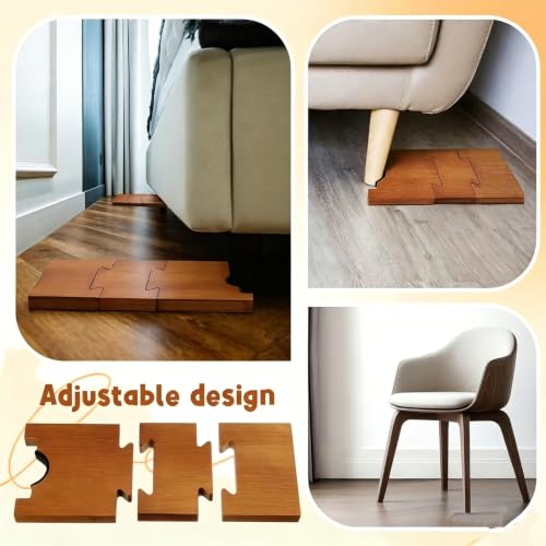 4 Packs Bamboo Couch Wall Spacer, Adjustable Couch Stopper for Furniture