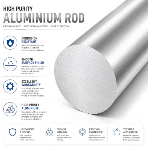 6061-T651 Aluminum Round Rod 71MM Diameter x 100MM Length, Solid Aluminum Bar Stock for CNC Machining, Lathe Turning, Engineering, Aerospace, Fabrication & DIY Projects