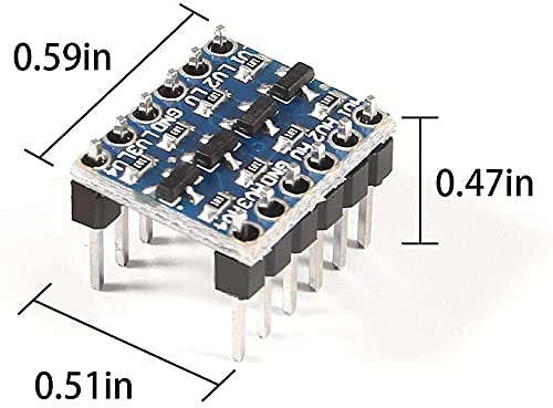 RUNCCI-YUN 15x 4-Channel Level Converter Logic Level Converter Shifter 4 Channel Level Converter I2C IIC Bidirectional 5 V ~ 3.3 V for Arduino Raspberry Pi Microcontroller