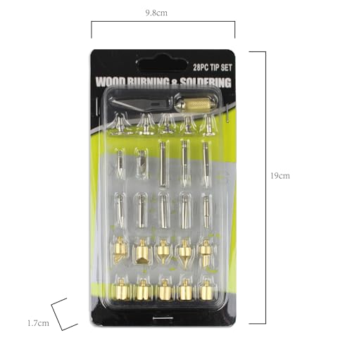 Wood Burning Letters, DIY Wood - burning Pen Engraving Soldering Tips, Compact Inner - heating Pyrography Tip Set, Engraving Soldering Iron , Heat - pressing and Trimming, Woodworking Tips, 28 Pieces