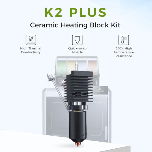Creality K2 Plus Combo Hotend, Original K2 Plus Ceramic Heating Block Kit, Unicorn Quick-swap Nozzle Kit, 350°C High Temperature Resistance, All-Metal Integrated Design for K2 Plus 3D Printer K2 Plus heating block