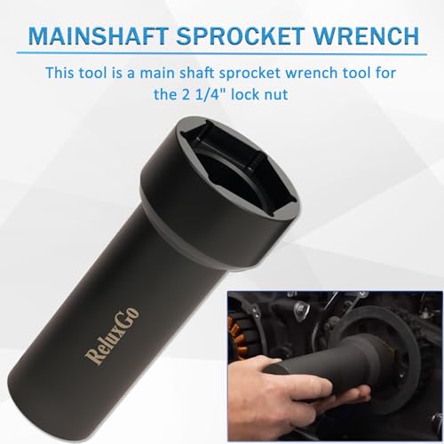 2-1/4" Mainshaft Sprocket Socket Tool with 1/2" Drive, Pulley Wrench Lock Nut Main Shaft Socket Tool for 2-1/4"