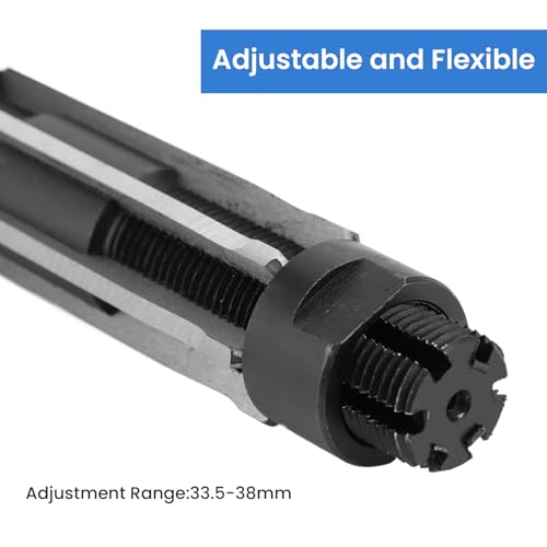Jeanoko Reaming Tool, Conduit Reamer Reamers Cylindrical Ream Hole 1 11/32 to 1 1/2in Straight Adjustable Hand Reamer Tool for Drilling Machines Reamer Set