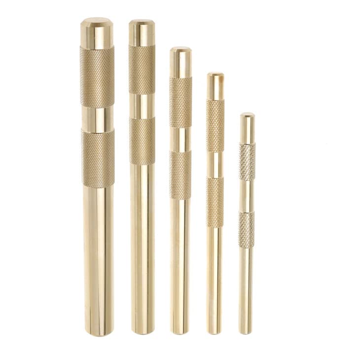 Pro 67003 Hand Tool Brass Drift Punch Set 1/4-Inch 3/8-Inch 1/2-Inch 5/8-Inch 3/4-Inch 1/4'' 3/8'' 1/2'' 5/8'' 3/4'' 5 Pc.