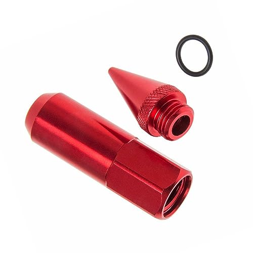 Extended Tuner Aluminum Wheels Rims Lug Nuts, M12X1.5 Extended Tuner Aluminum 90mm/3.54in Wheels Rims Lug Nuts with Spike, Red