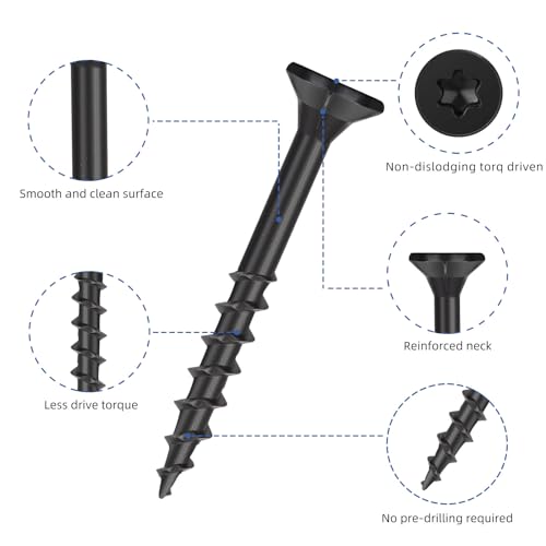 WELLOCKS #8 x 2 in Black Deck Screws, 5.2 lbs with T25 Bit #8×2" 5.2LBS Black