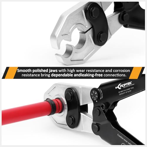 KF CPTEC PEX Crimping Tool, 1/2 & 3/4-Inch Copper Ring Crimper, ASTM F1807