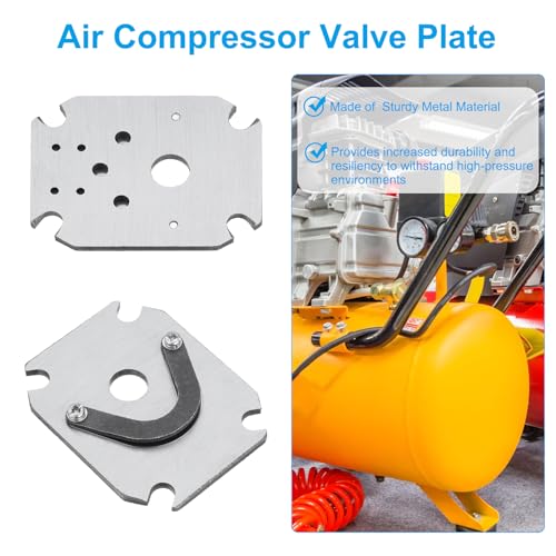 PATIKIL Air Compressor Valve Plate, 2 Set Metal Air Compressor Reed Valve Kit Central Pneumatic Air Compressor Replacement Part Accessory, Silver Tone