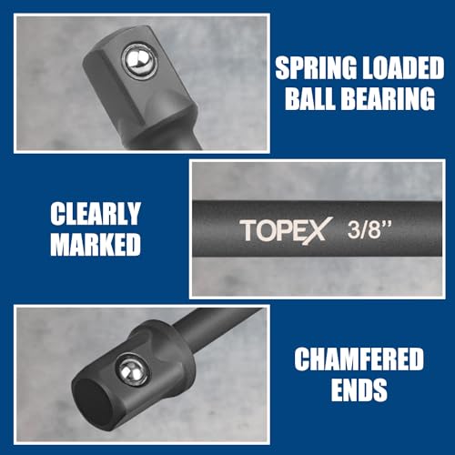 TOPEX 13Pcs Drill Socket Adapter Set, 1/2", 1/4", 3/8"