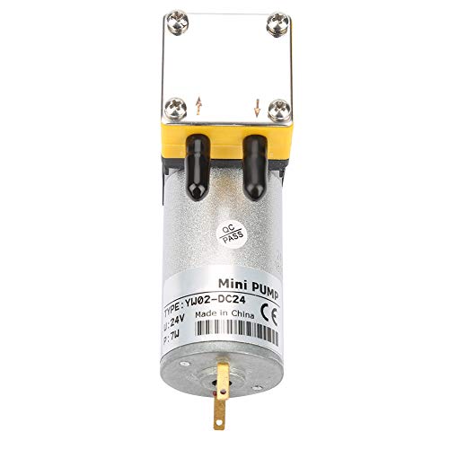 Hyuduo 24V 0.4-1L/min Miniature Electric DC Motor Air Pump Motor Diaphragm Vacuum Pump Vacuum Self Priming Mini Vacuum Pump Oxygen Circulate Air Pumping Motor for Air Liquid Equipment
