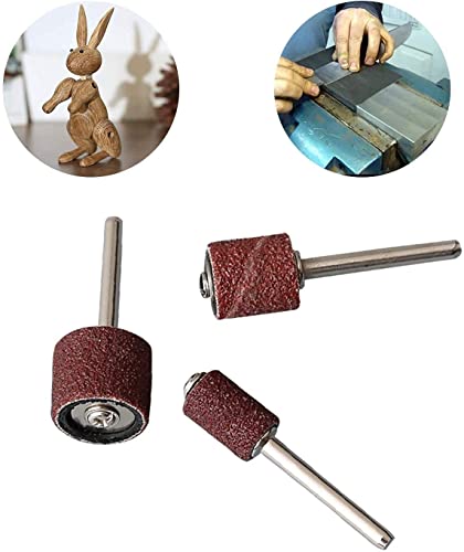 Sanding Sleeves Set of 150 with 144 Sanding Bands and 6 Sanding Rollers | 80/120 grit, standard size drum mandrels grinding drum grinding attachments, drum sander set, for Dremel rotary tool