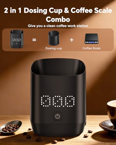 Coffee Scale with Timer, Digital Coffee Scales for Espresso & Pour Over, USB-C Rechargeable Barista Scale with External Display, Minimalist Design (Black)