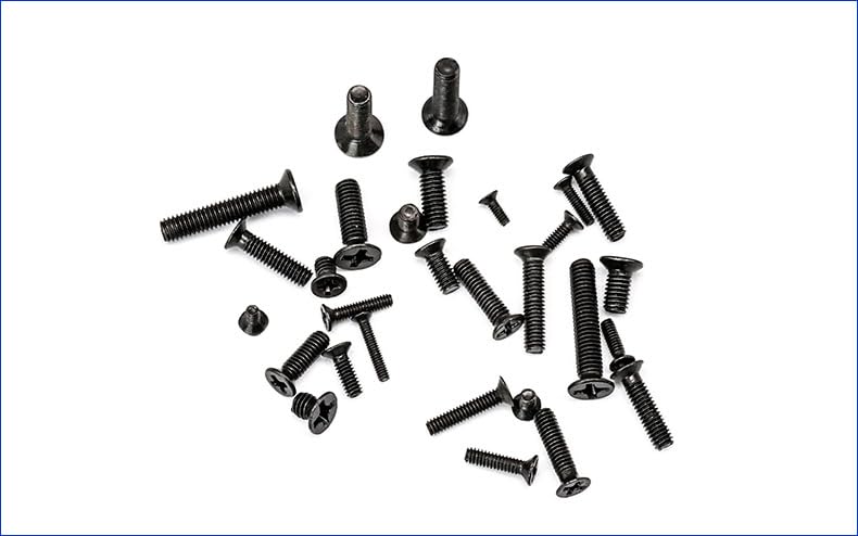 AXK 720pcs Countersunk Flat Head Phillips Small Mini Screw Set M1.4 M1.7 M2 M2.5 M3 Carbon Steel Computer Notebook Laptop Screws Kit
