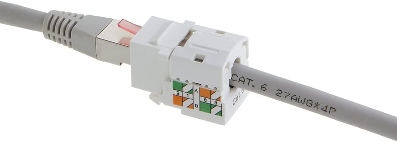 CableCreation Cat6 Keystone Jack RJ45 Keystone Jack, 60-Pack Keystone Cat6 Modular Female Connectors, White