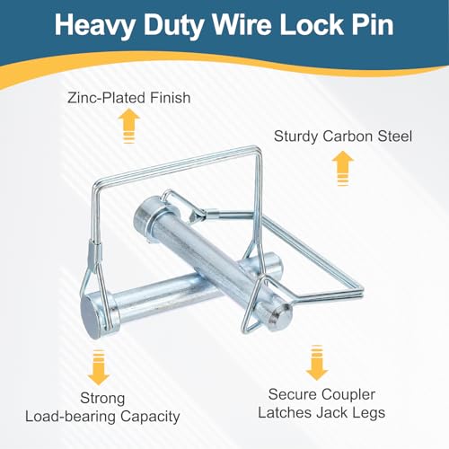 10 Pcs Trailer Coupler Pin (15/32" x 2-3/4" ) - Trailer Hitch Pin Coupler Square Safety Shaft Locking Pin for Farm Trailers Wagons Lawn Kayak Boat 15/32" x 2-3/4" 10