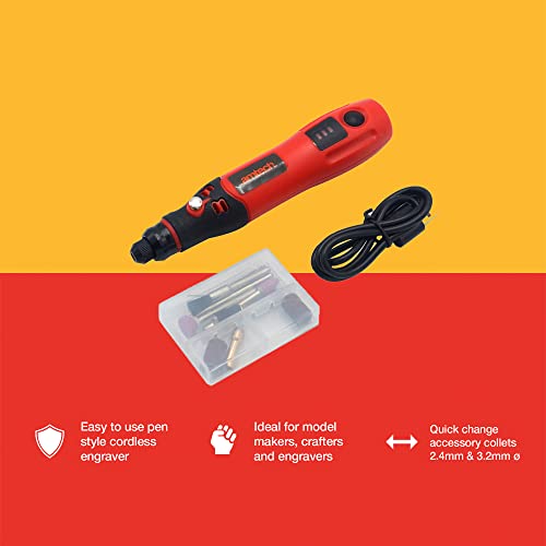 Amtech V2546 3.6V USB Pen Style Rechargeable Mini Engraver Set