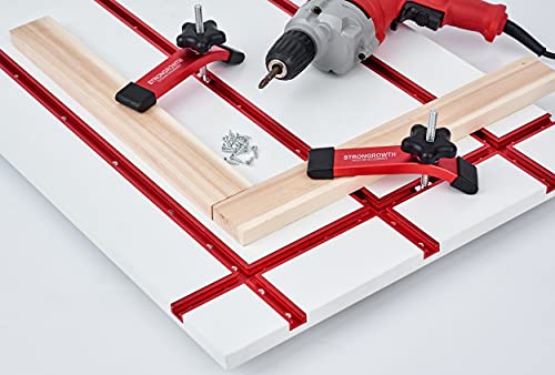 T track Hold Down Clamps for Woodworking,Red Color,6PK 6