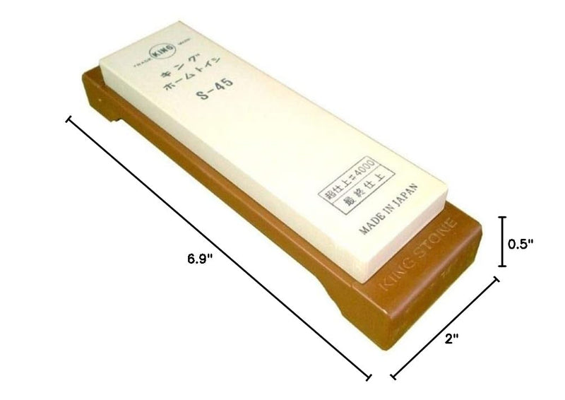 KING Sharpening Stone 4000 Grit Plastic Base S-45 grit, size: #4000 for final sharpening.