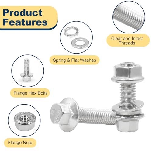1/4-20 Flange Bolts & Nuts Assortment Kit 304 Stainless Steel 248Pcs SS SAE 1/4 248
