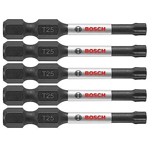 Deck Plus 48402 Wood Screws #10 x 2-1/2'', Green, 5lb Box & Bosch ITT25205 5-Pack 2 in. Torx #25 Impact Tough Screwdriving Power Bits #10 x 2-1/2" Deck Screws + 5-Pack 2 In.Power Bits