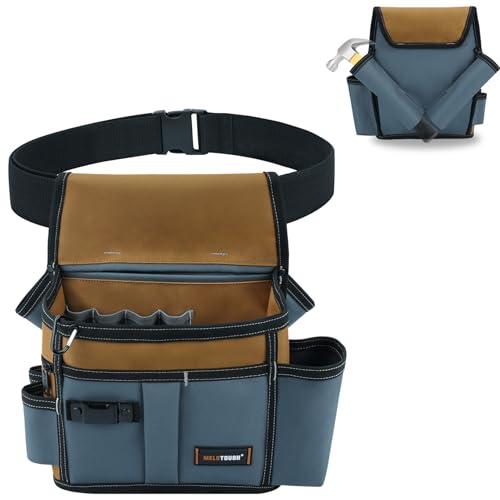 2pcs Zip Tie Holder,Zip Tie Organizer for Zipties Arrangement,14 Pocket-Electrician Tool Pouch with Belt