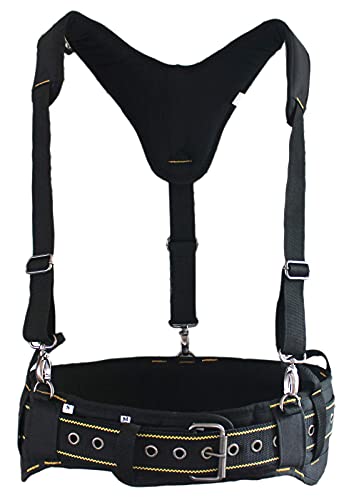 MELOTOUGH 1 PACK Tool Belt Suspender Durable Construction Suspender for Men + 2 PACK Tool Holster Cordless Drill Holster/Hook Single