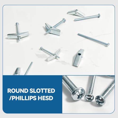 1/8X2-Inch Toggle Bolt for Hanging Heavy Items on Drywall (100 Pack) 1/8x2inch-100pcs
