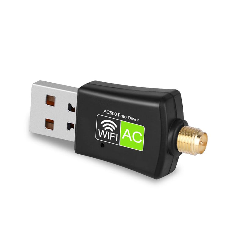 USB WiFi Adapter for Destop PC/Laptop, NETVIP AC600 Dual Band 5GHz/2.4GHz WiFi Dongle with 5dBi Antenna, 802.11ac Wireless Network Card for Windows, CD-Free and Plug & Play 600M green