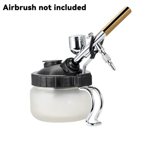 Airbrush Wash Pot Cleaning Kit, Stainless Steel Jar with 5 Nozzles, 5 Cleaning Brushes, Needle Wrench Heavy Duty Maintenance Tools for Model Making & Crafts