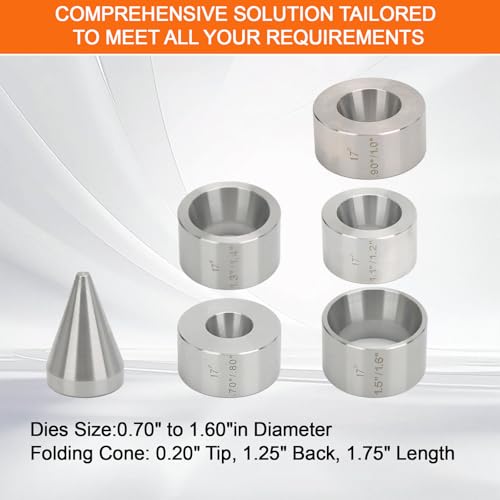 17 Degree Five Piece Set Folding & Reduction Die Stainless Steel Stabilizer Folding Cone Die Set Coin Making Tool