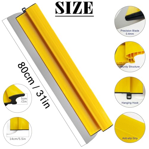 32 Inch Drywall Skimming Blade, 0.4mm Stainless Steel Blade 32", Yellow