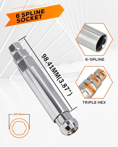 DYNOFIT M12x1.5 Spike Lug Nuts with 2 Socket Key (Chrome)