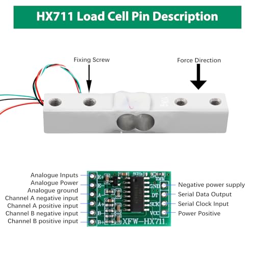 Binghe HX711 AD Amplifier Module + 10 kg Weight Sensor HX711 Load Cell Kit High Precision Load Cell Module Compatible with Arduino/Portable Electronic Kitchen Scales