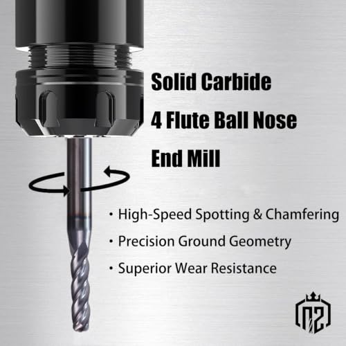 NZ 3/16" 4-Flute Ball Nose End Mill