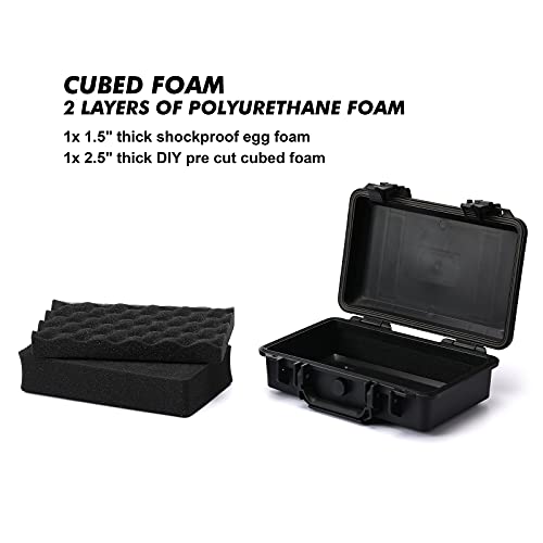 CASOMAN 11.5-Inch Water-Proof & Explosion-Proof Box, with Cush- Proof Sponge, IP67 Water Proof Grade, Customizable Foam 11.5" X 8.3" X 3.9"