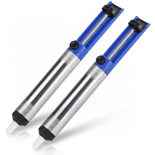 Jetstream Pack of 2 Desoldering Pump, Antistatic Soldering Pump, Desoldering Suction Pump, Solder Suction Pump with Teflon Tip, for Suction Liquid Solder for Use in Laboratories, Schools, Household, Industry