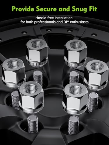 AUTOPTIM 9/16-18 Open End Lug Nuts - 32 Pcs Chrome Conical for Ram Dodge 9/16"-18