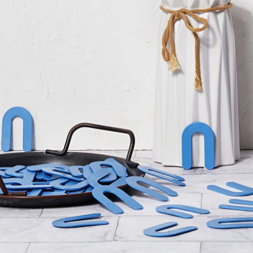 Yookeer 1000 Pieces Tile Leveling System Tile Spacers 1/16 Inch, Horseshoe Shim U Shape Plastic Vitrolite Leveling Clips for Various Types, Blue