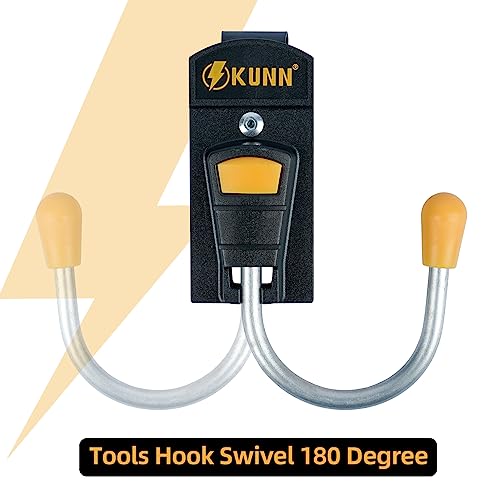 KUNN Tool Holster - Tool Belt Hook Cordless Drill Holder Single,Strong Clip,Tool Belt Accessories,2-Pack + Tool Pouch with Belt Clip, Utility Small Tool Organizer with Tape Measure Holder
