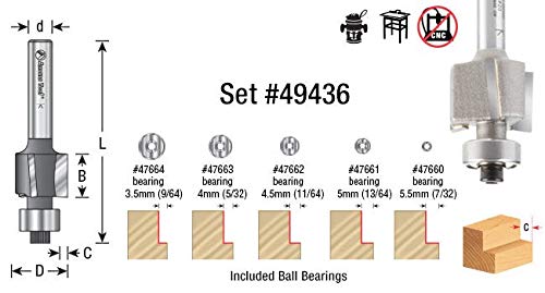 Amana Tool - 49342 Binding/Rabbeting 15mm (19/32) Dia x 11.5mm (7/16) x 1/4" Shank Rou